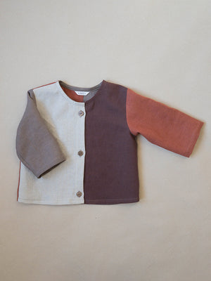 Buttoned Shirt | Colour block | Clay