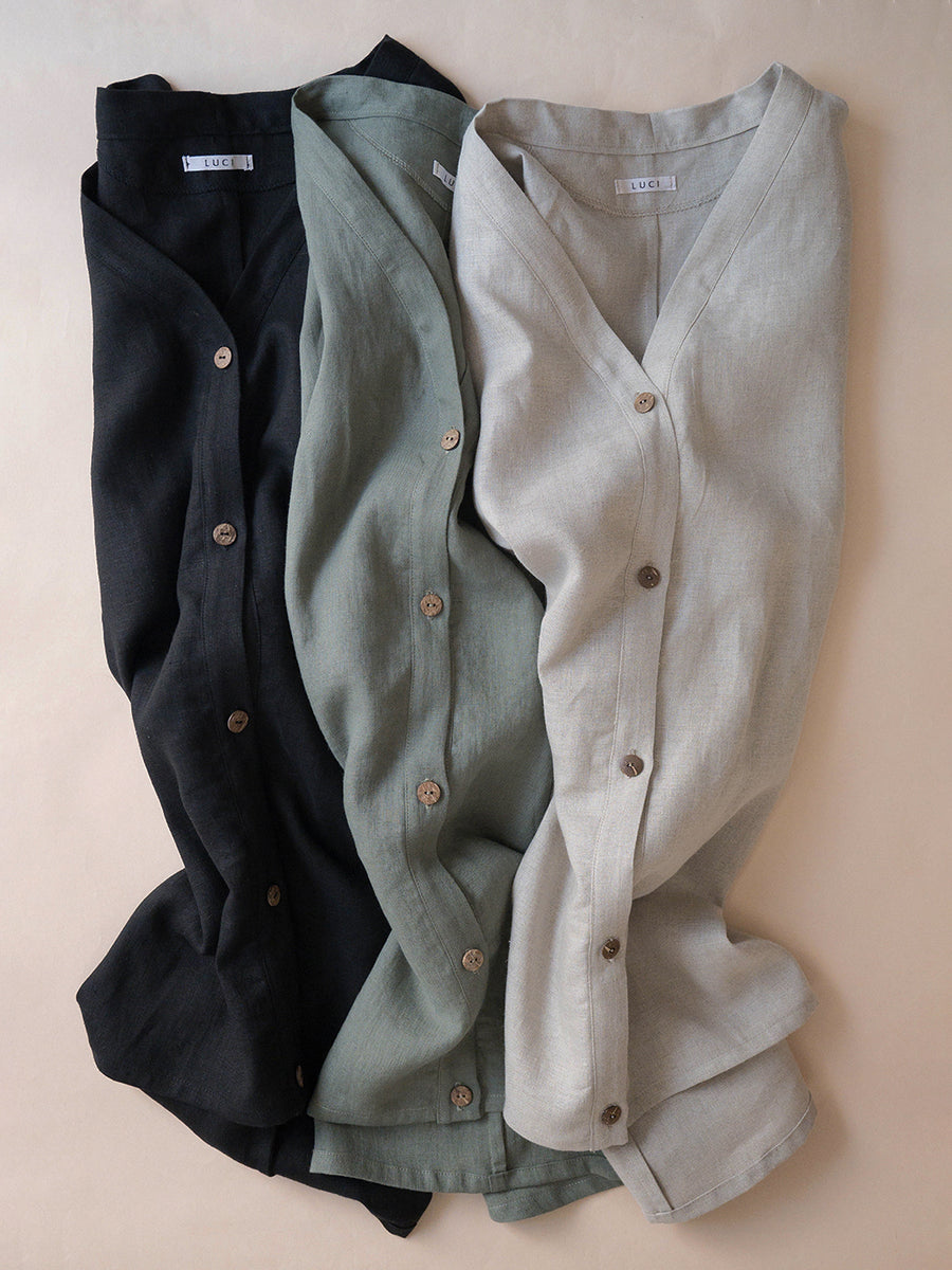 Linen tunic shirt - Lanena srajčna tunika - 100% linen – LUCI
