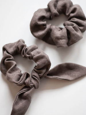 2 Pack Scrunchies - Komplet lanenih elastik za lase - 100% lan