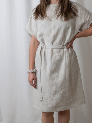 Belted dress - Natural linen