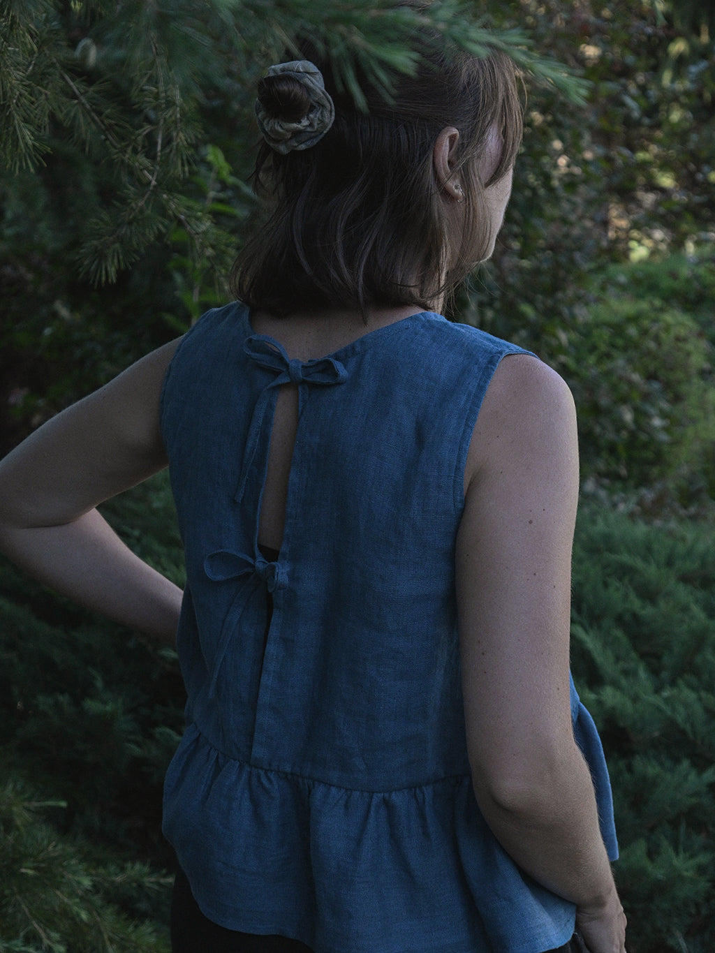 Back Tie Ruffle Top