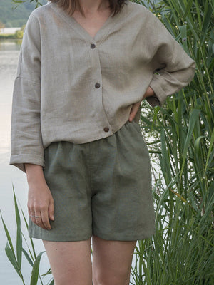 Back to basics short pant - 100% linen - Lanene kratke hlače