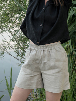 Back to basics short pant - 100% linen - Lanene kratke hlače