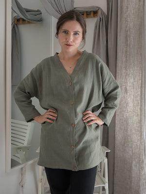 Linen tunic shirt - Lanena srajčna tunika - 100% linen