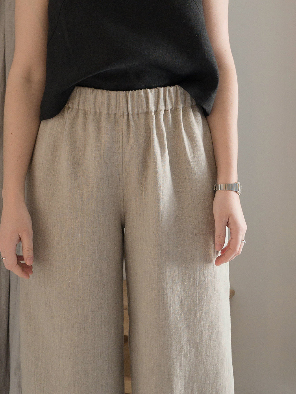 Easy wide leg pants - 100% linen - Ženske lanene široke hlače