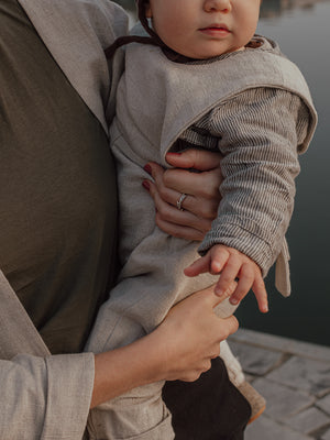 Baby Wrap Shirt - Lanena srajca na preklop za dojenčke - 100% linen - 100% lan