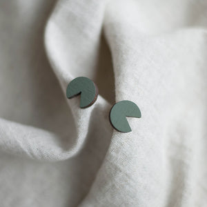 Minimal stud earrings | Cut out circle. Handmade in Slovenia.
