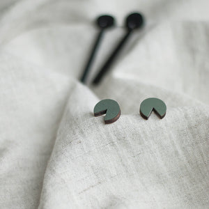 Minimal stud earrings | Cut out circle. Handmade in Slovenia.