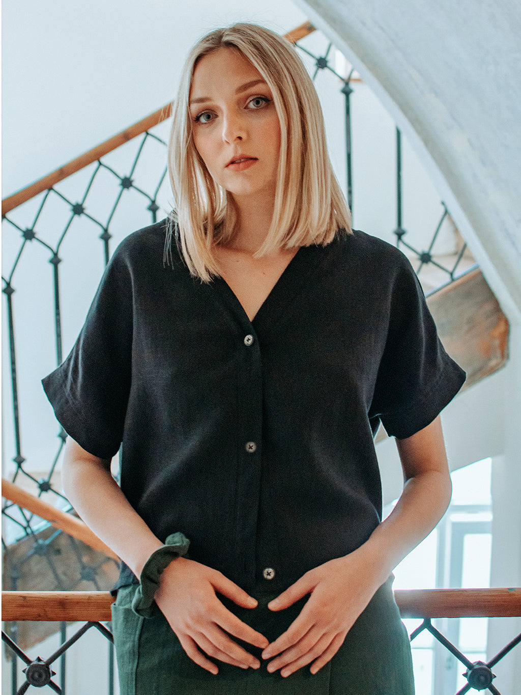 Crop linen shirt Tops 