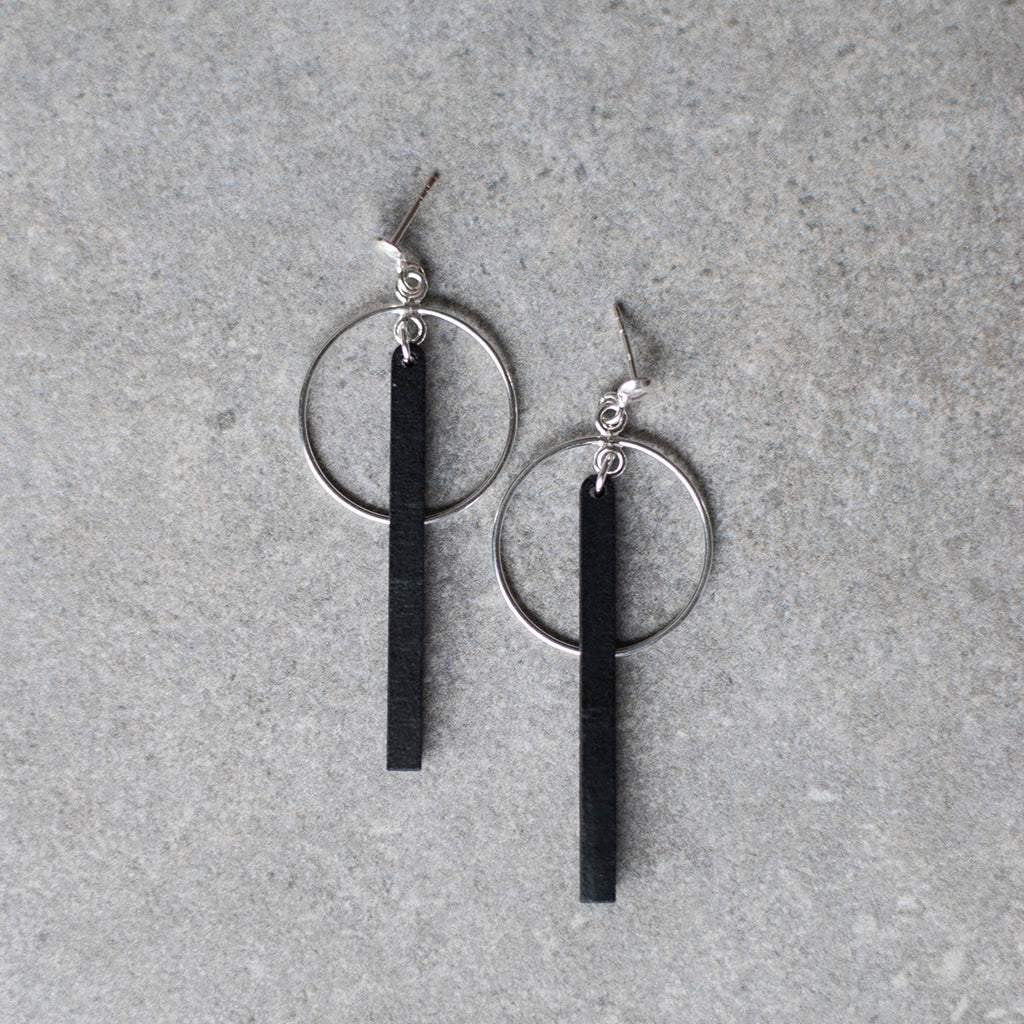 Minimal drop earrings | silver hoop I Accessories 