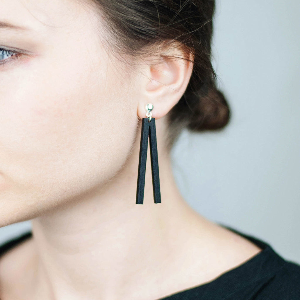 The new shape of Minimal drop earrings. Made in Slovenia.
