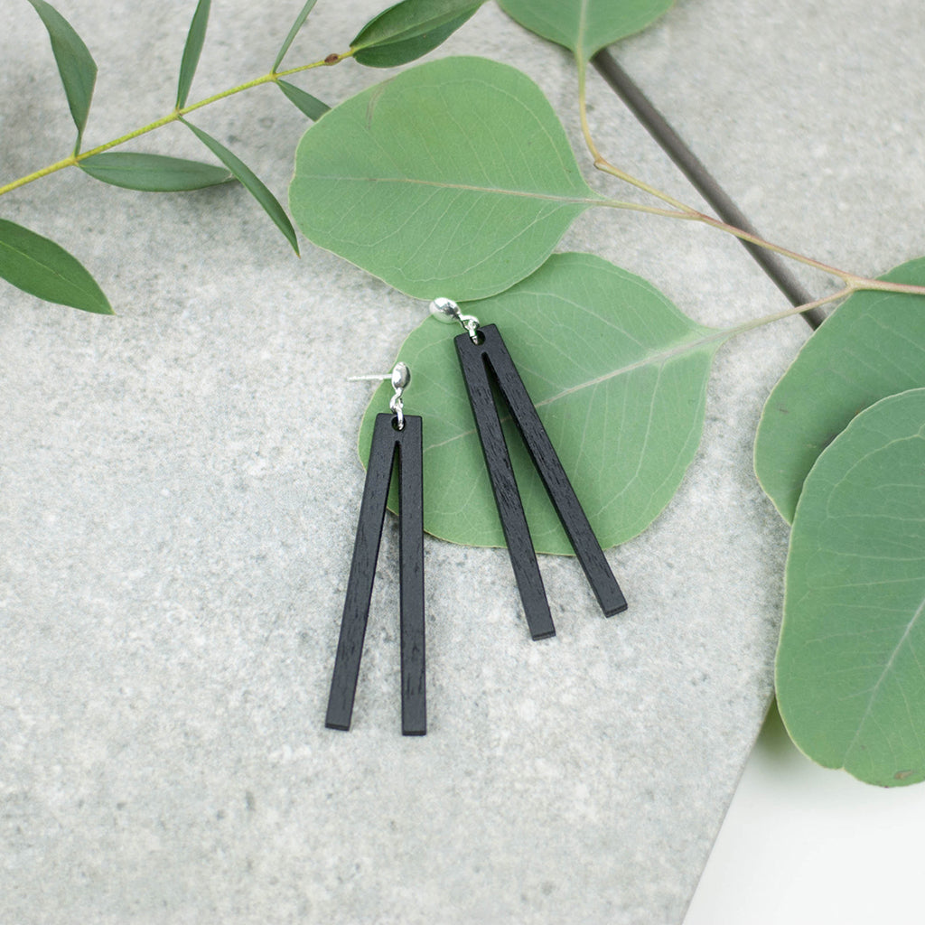 The new shape of Minimal drop earrings. Made in Slovenia.