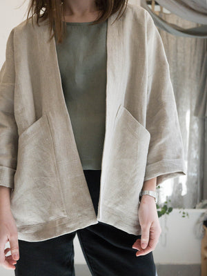 Basic kimono jacket - 100% linen - Kimono - 100% lan