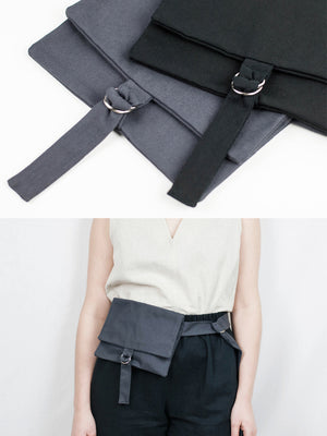 Handmade belt bag. GOTS certified organic cotton.