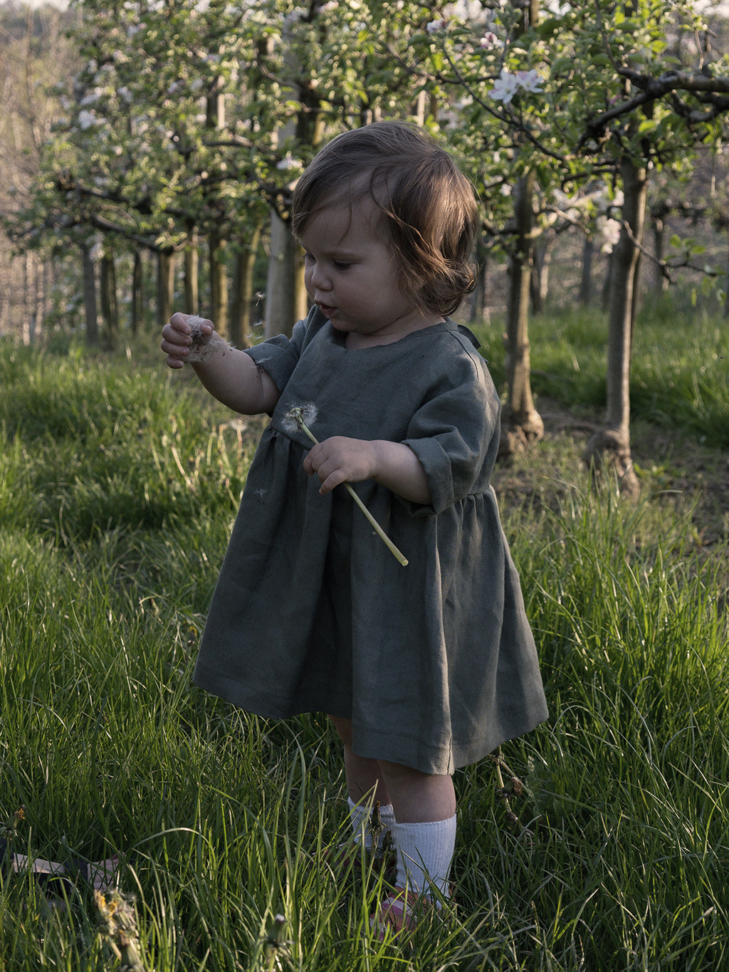 Linen Dress 0-6 years - Dekliška lanena obleka - 100% lan