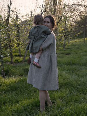 Oversized Linen Dress - Pregnancy and nursing friendly - Lanena obleka